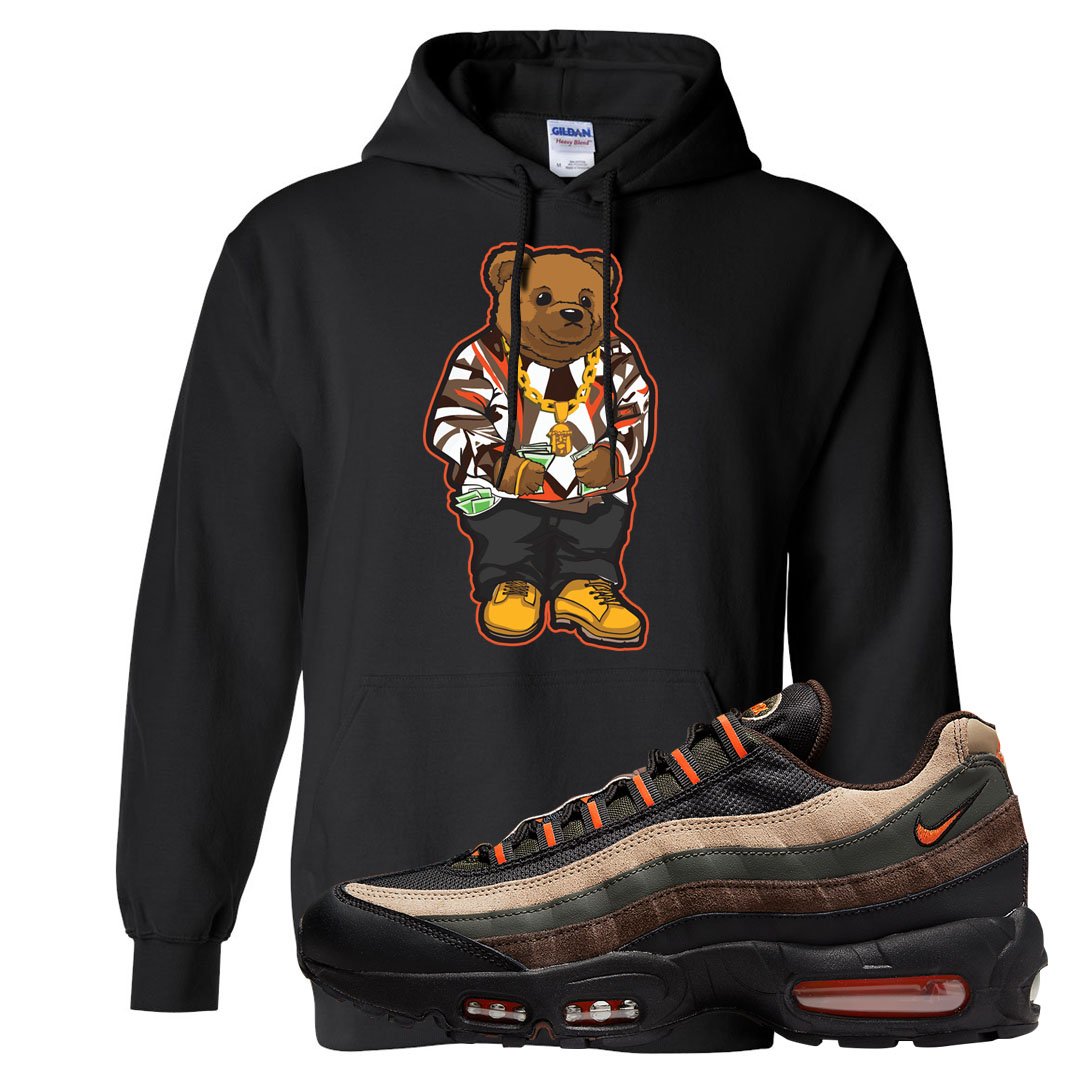 Dark Army Orange Blaze 95s Hoodie | Sweater Bear, Black