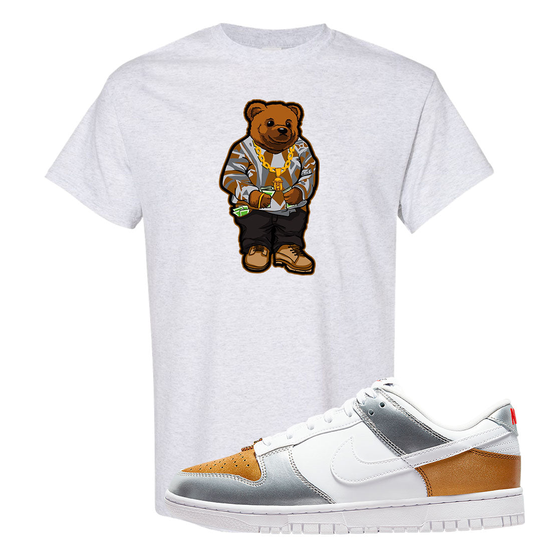 Gold Silver Red Low Dunks T Shirt | Sweater Bear, Ash