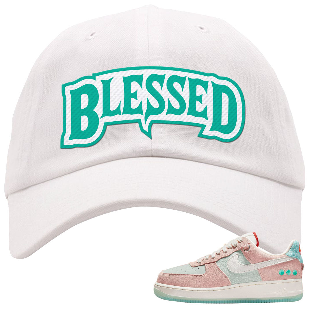 Shapeless AF 1s Dad Hat | Blessed Arch, White