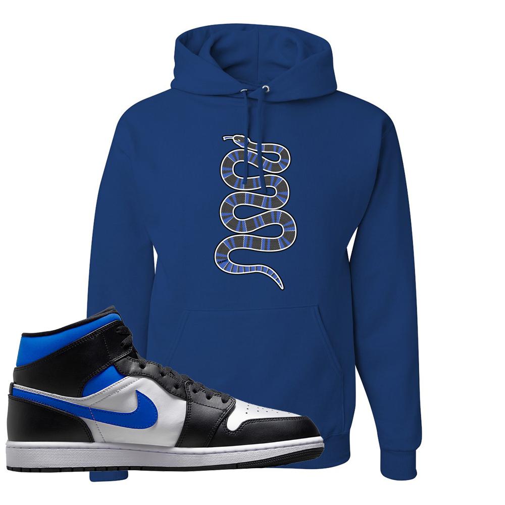 Air Jordan 1 Mid Royal Hoodie | Coiled Snake, Royal