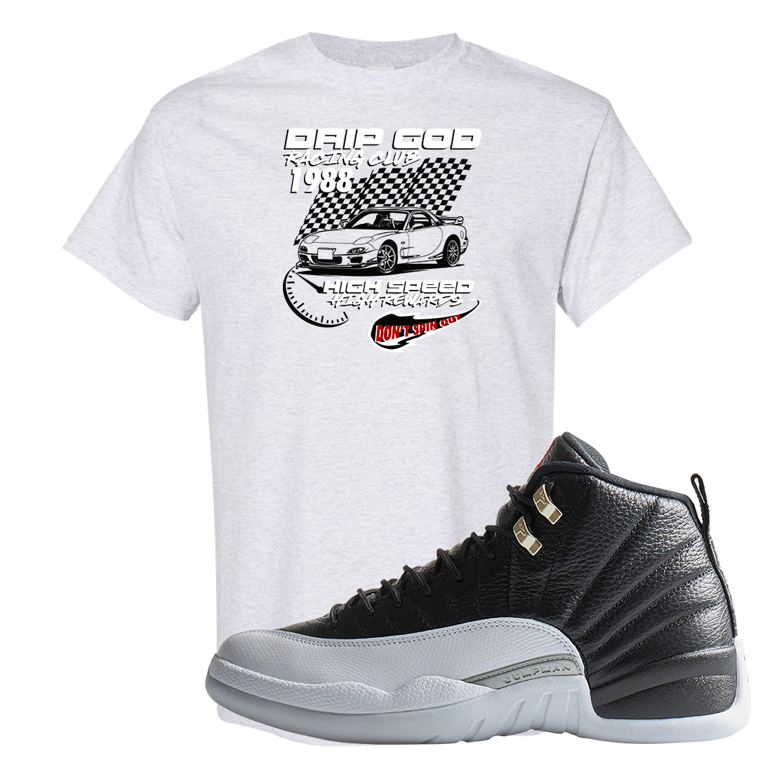 Playoff 12s T Shirt | Drip God Racing Club, Ash