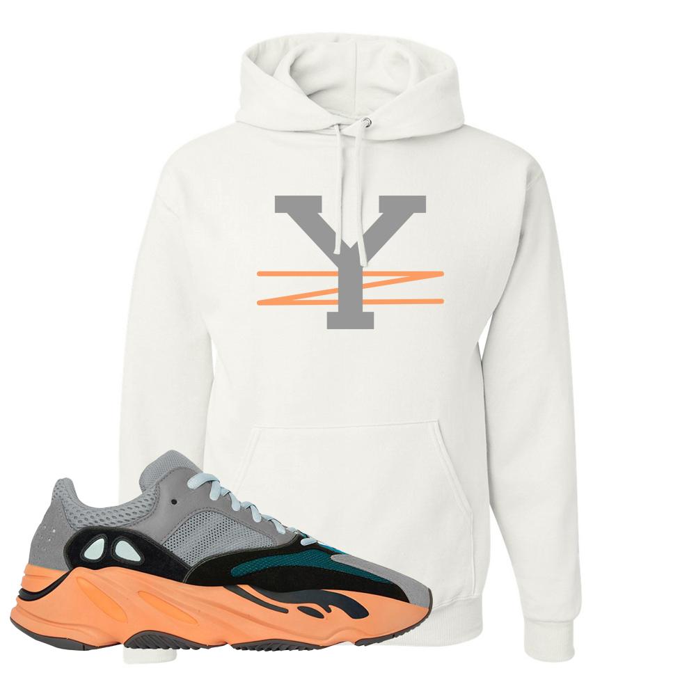 Wash Orange 700s Hoodie | YZ, White