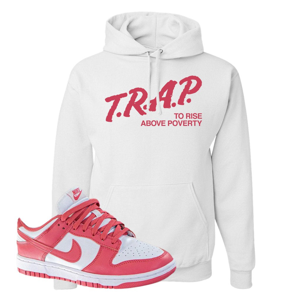 Archeo Pink Low Dunks Hoodie | Trap To Rise Above Poverty, White
