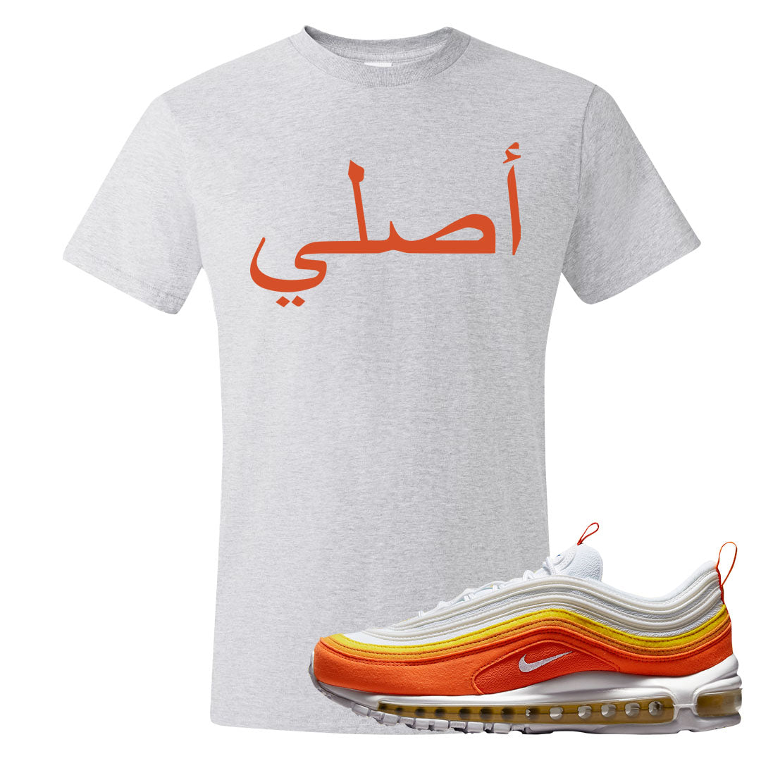Club Orange Yellow 97s T Shirt | Original Arabic, Ash