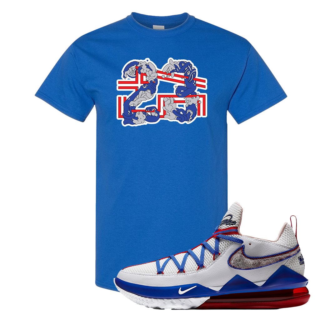 LeBron 17 Low Tune Squad Sneaker Royal Blue T Shirt | Tees to match Nike LeBron 17 Low Tune Squad Shoes | 23X45