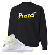 Air Jordan 1 First Class Flight Street Fight Perfect Black Sneaker Matching Crewneck Sweatshirt