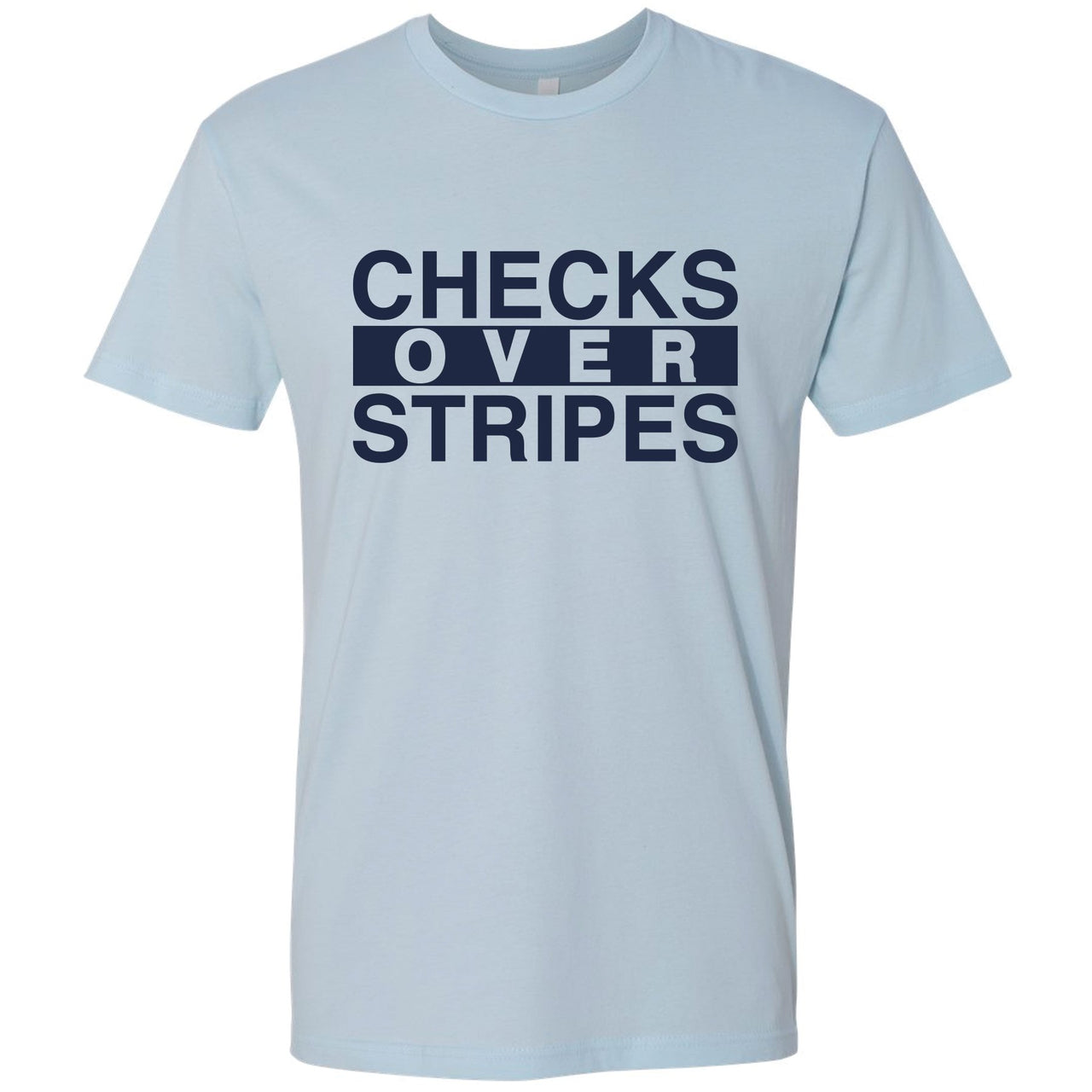 UNC All Star Pearl Blue 9s T Shirt | Checks Over Stripes, Light Blue