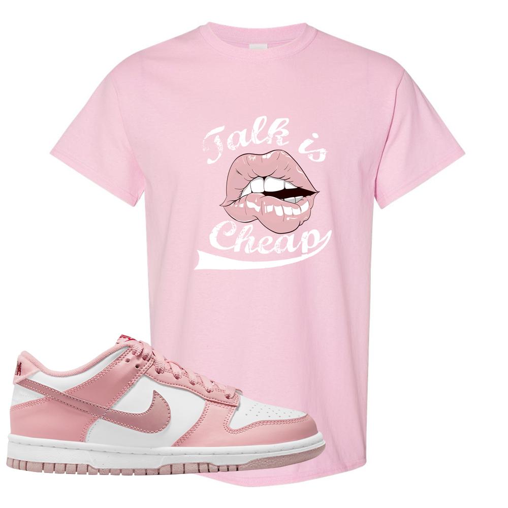 Pink Velvet Low Dunks T Shirt | Talk Lips, Light Pink