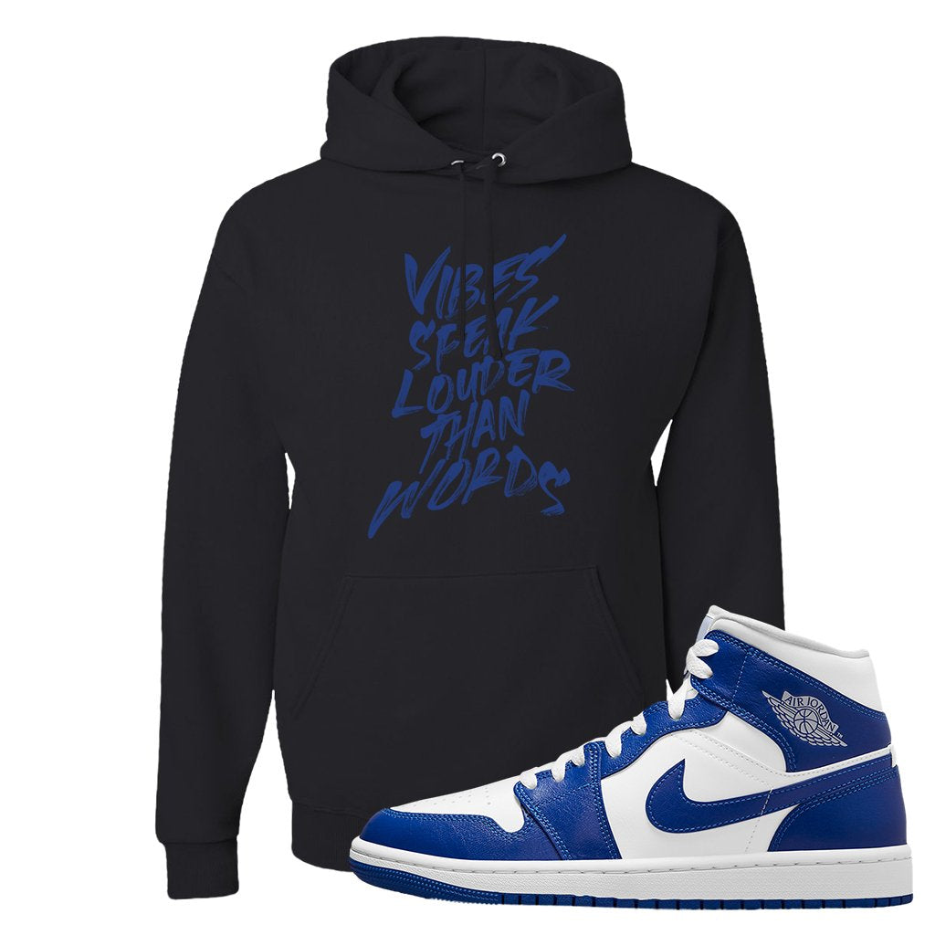 Air Jordan 1 Mid Kentucky Blue Hoodie | Vibes Speak Louder Than Words, Black