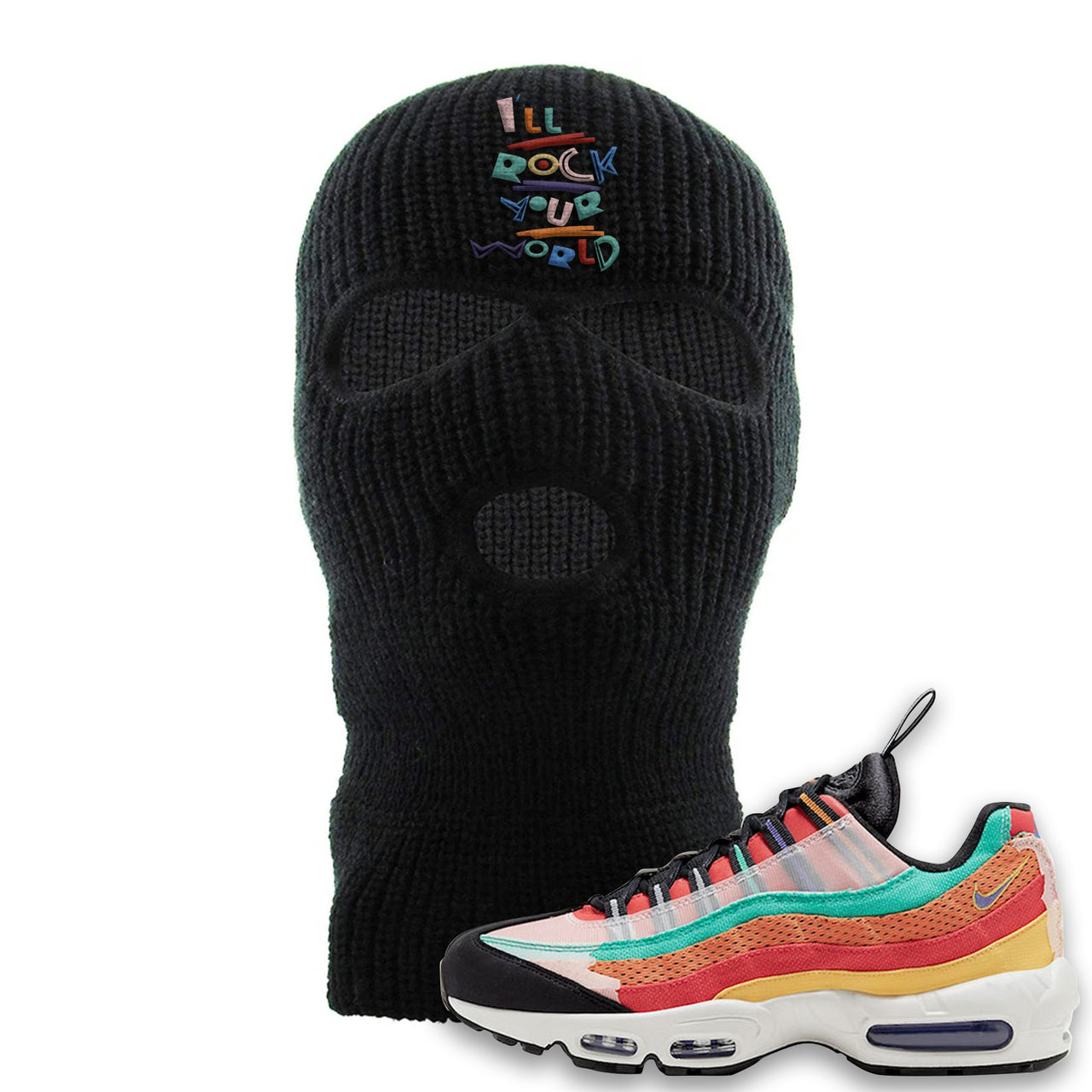 Air Max 95 Black History Month Sneaker Black Ski Mask | Winter Mask to match Air Max 95 Black History Month Shoes | I'll Rock Your World