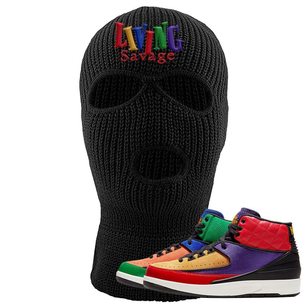 WMNS Multicolor Sneaker Black Ski Mask | Winter Mask to match Nike 2 WMNS Multicolor Shoes | Living Savage