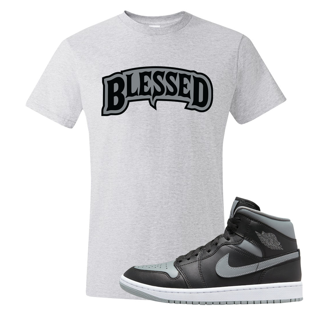 Alternate Shadow Mid 1s T Shirt | Blessed Arch, Ash