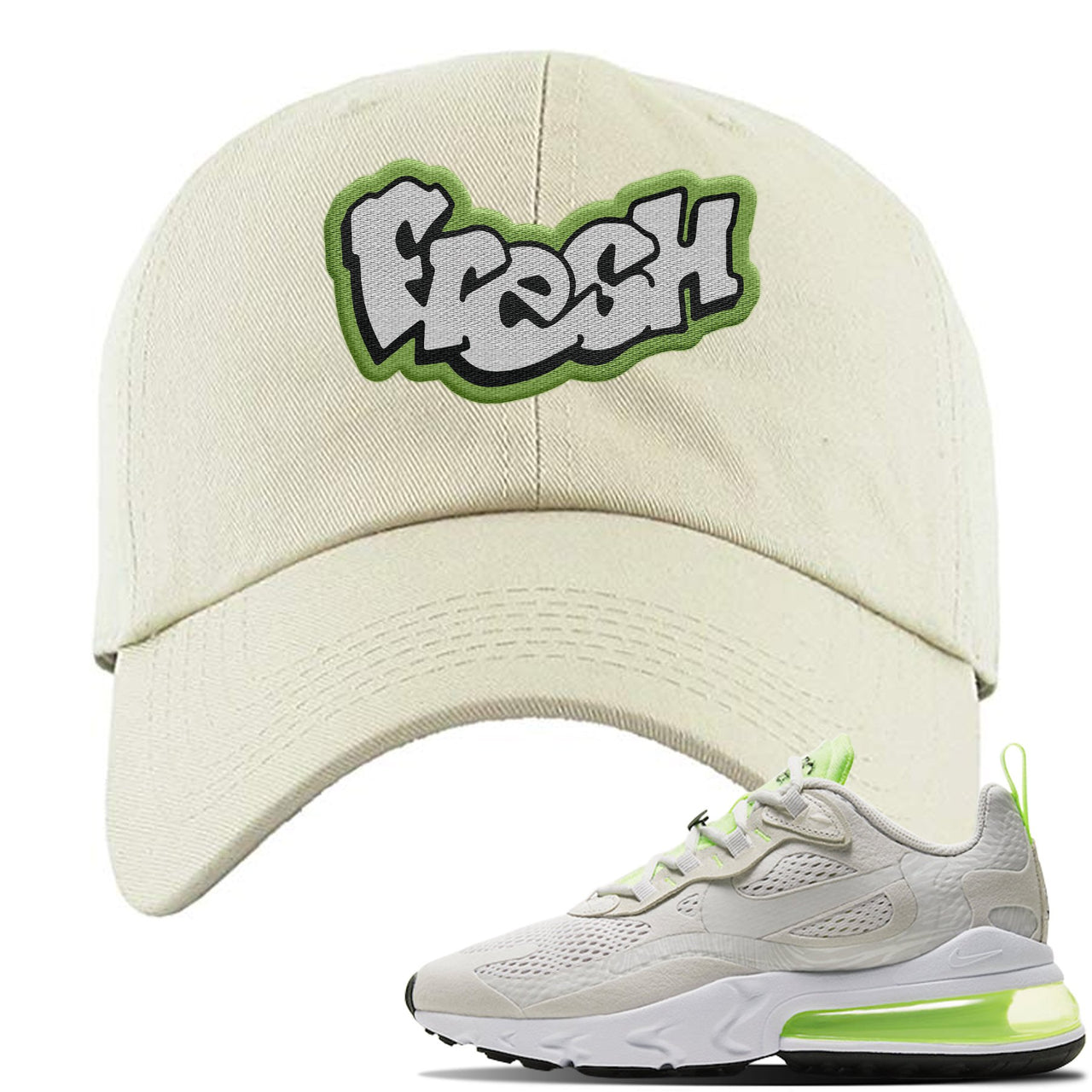 Ghost Green React 270s Distressed Dad Hat | Fresh, Stone Ivory