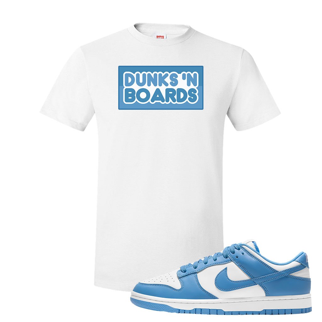 SB Dunk Low University Blue T Shirt | Dunks N Boards, White