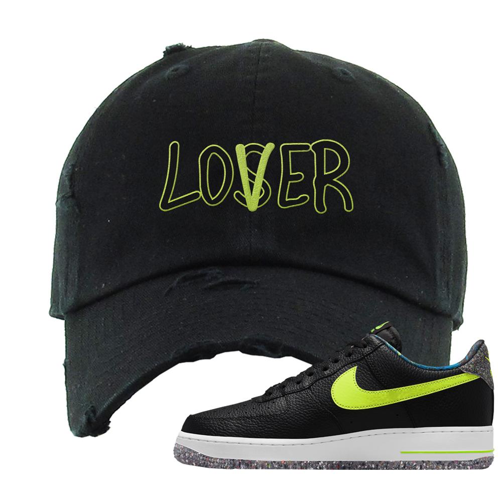 Air Force 1 Low Volt Grind Distressed Dad Hat | Lover, Black