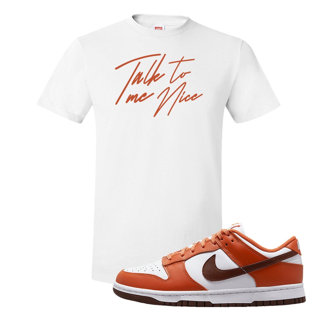 Reverse Mesa Low Dunks T Shirt | Talk To Me Nice, White