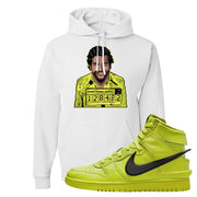 Atomic Green High Dunks Hoodie | Escobar Illustration, White