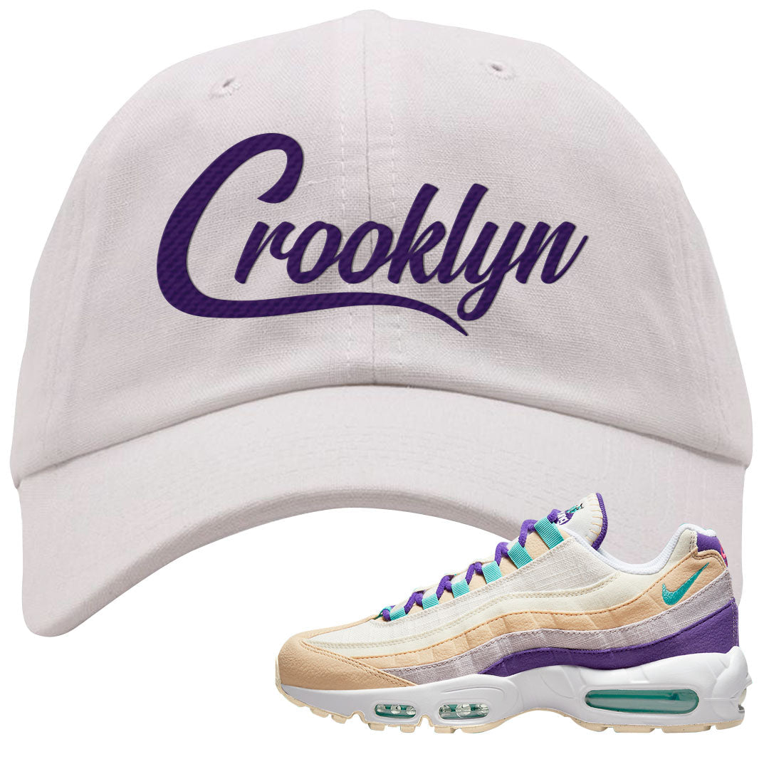 Sprung Natural Purple 95s Dad Hat | Crooklyn, White
