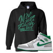 Light Smoke Pine Green Mid 1s Hoodie | Nice Guys Finish Last, Black