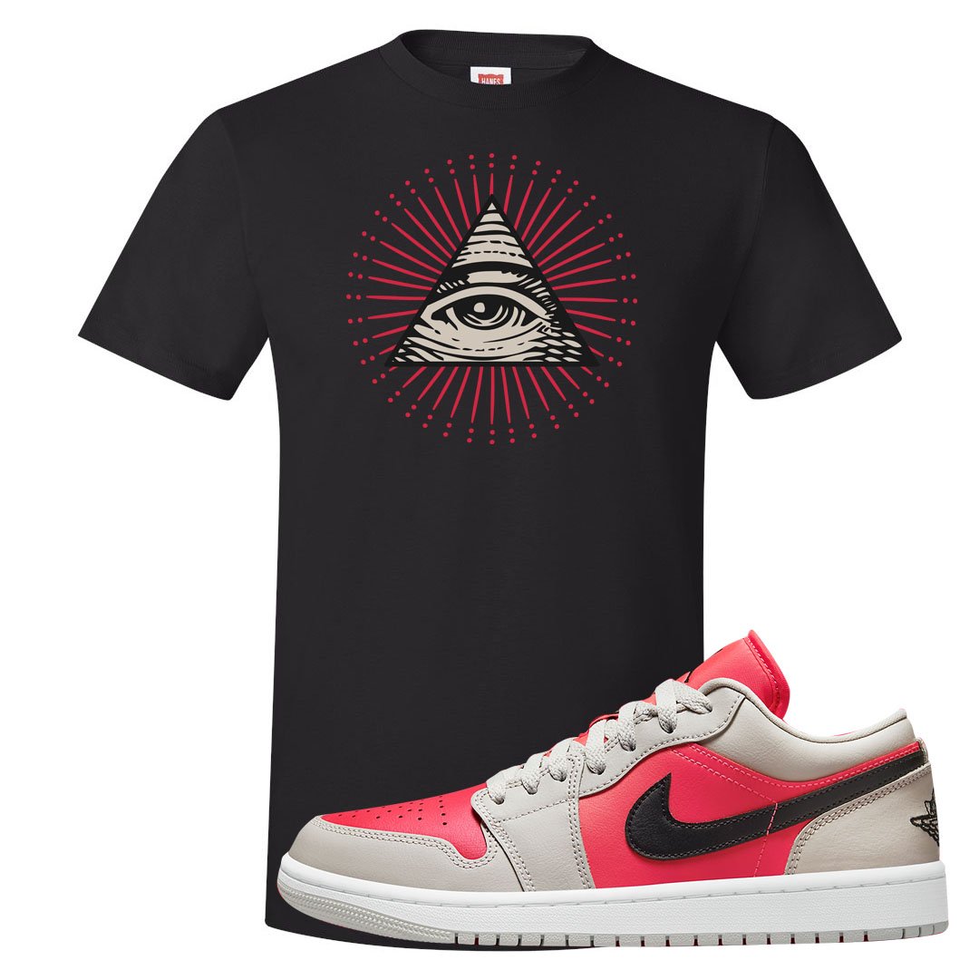 Light Iron Ore Low 1s T Shirt | All Seeing Eye, Black