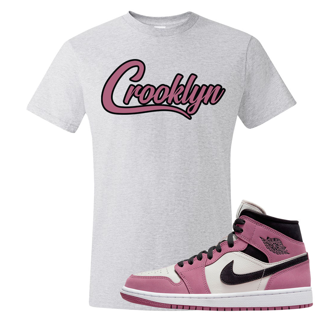 Berry Black White Mid 1s T Shirt | Crooklyn, Ash