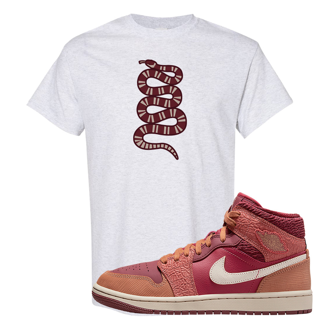 Africa Mid 1s T Shirt | Coiled Snake, Ash
