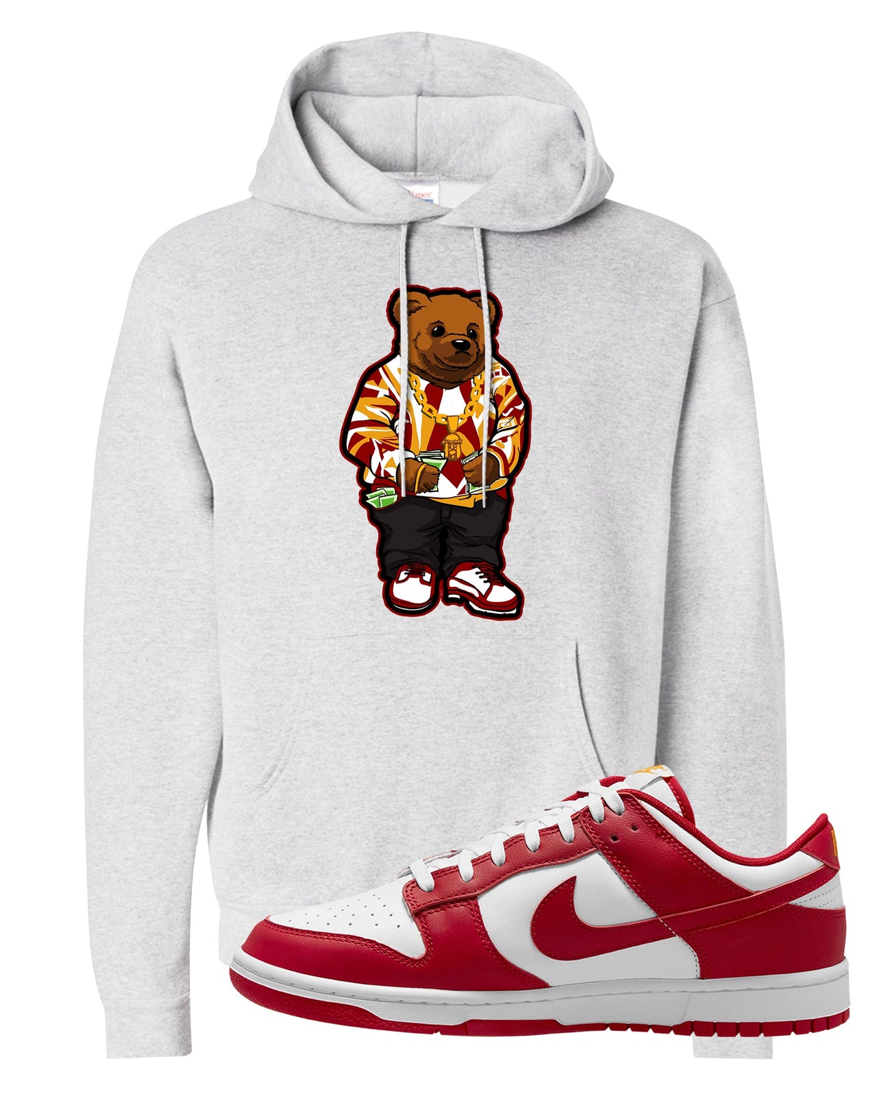 Red White Yellow Low Dunks Hoodie | Sweater Bear, Ash