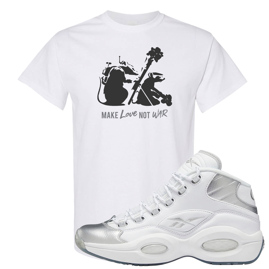 25th Anniversary Mid Questions T Shirt | Army Rats, White