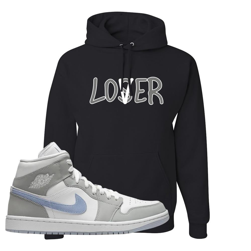 Wolf Grey Mid 1s Hoodie | Lover, Black