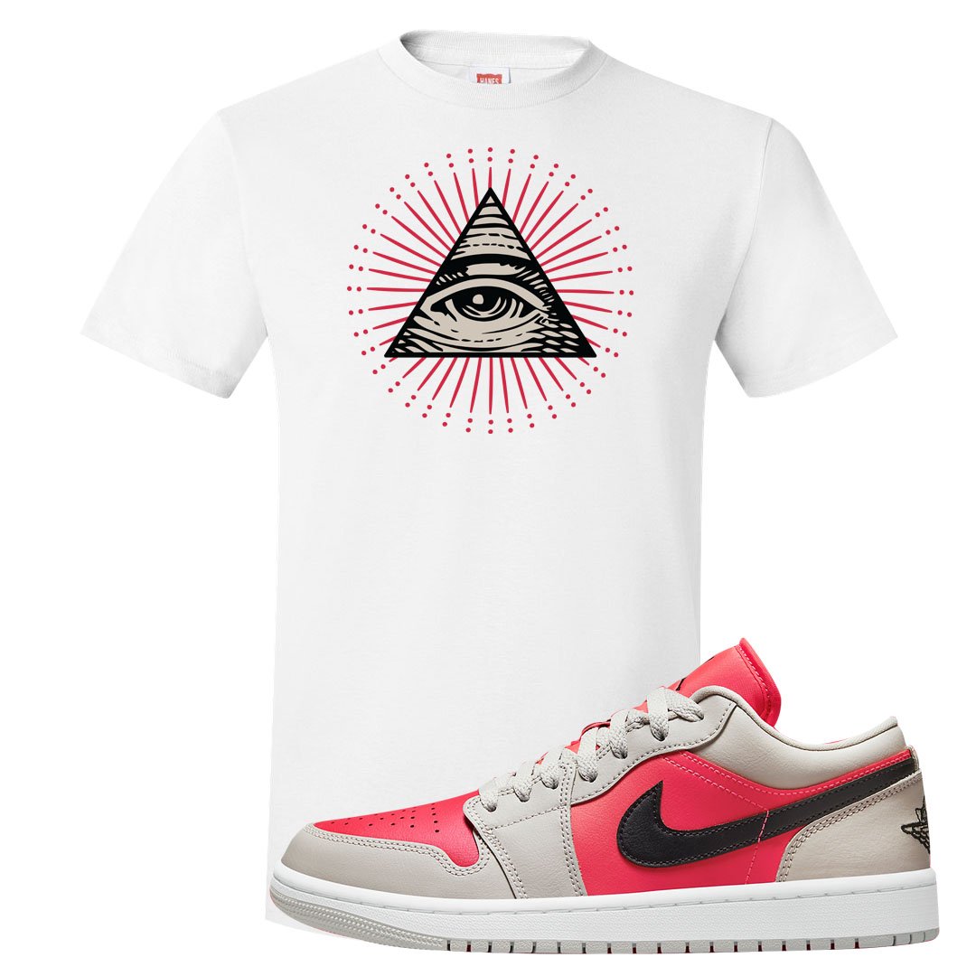 Light Iron Ore Low 1s T Shirt | All Seeing Eye, White