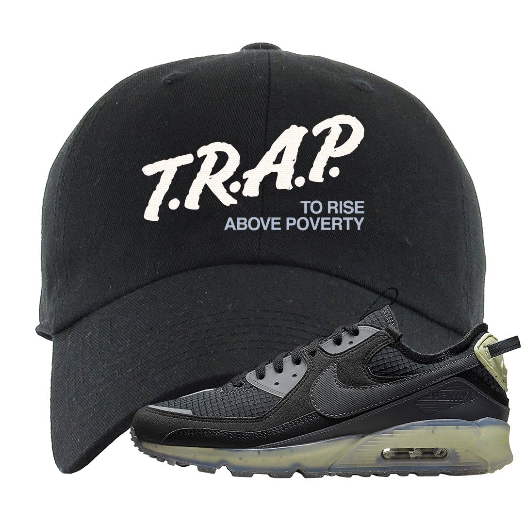 Terrascape Lime Ice 90s Dad Hat | Trap To Rise Above Poverty, Black