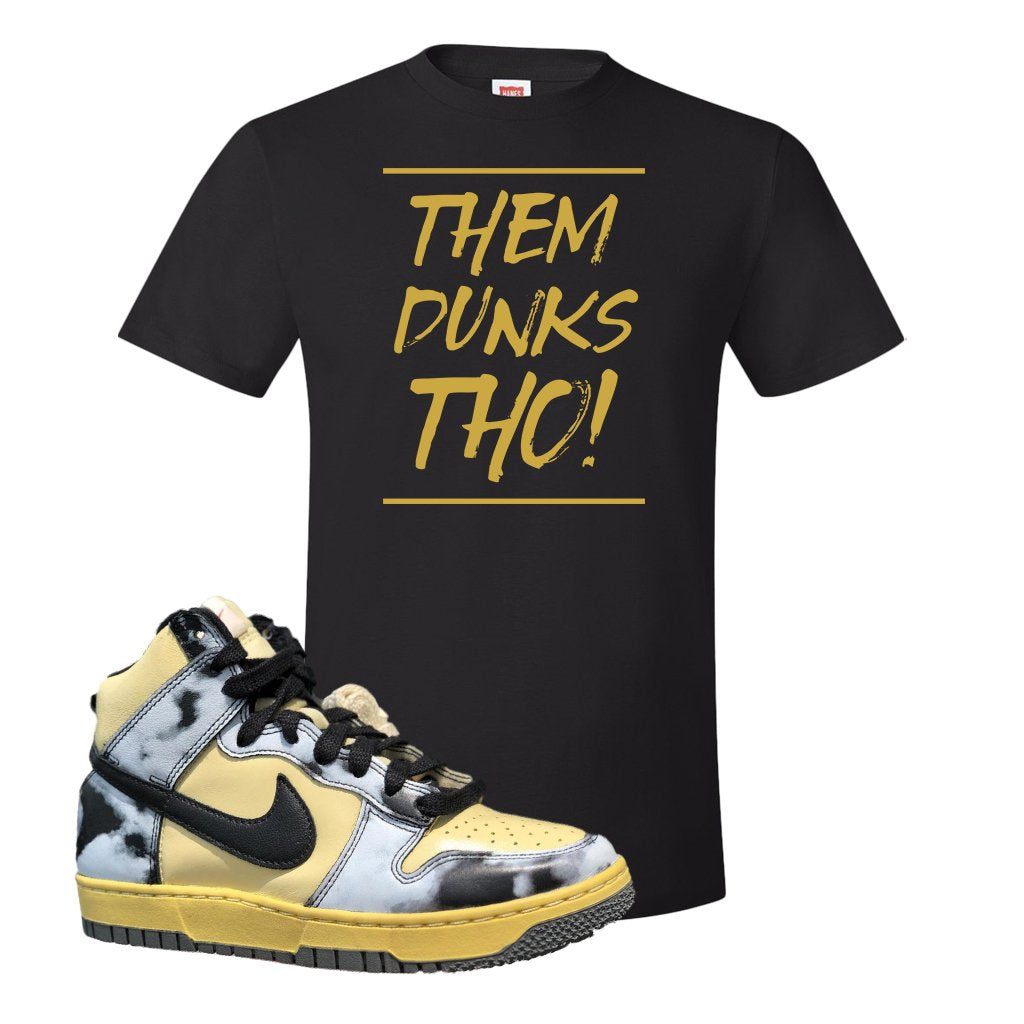 Acid Wash Yellow High Dunks T Shirt | Them Dunks Tho, Black