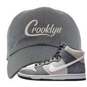 Medium Grey High Dunks Dad Hat | Crooklyn, Dark Gray