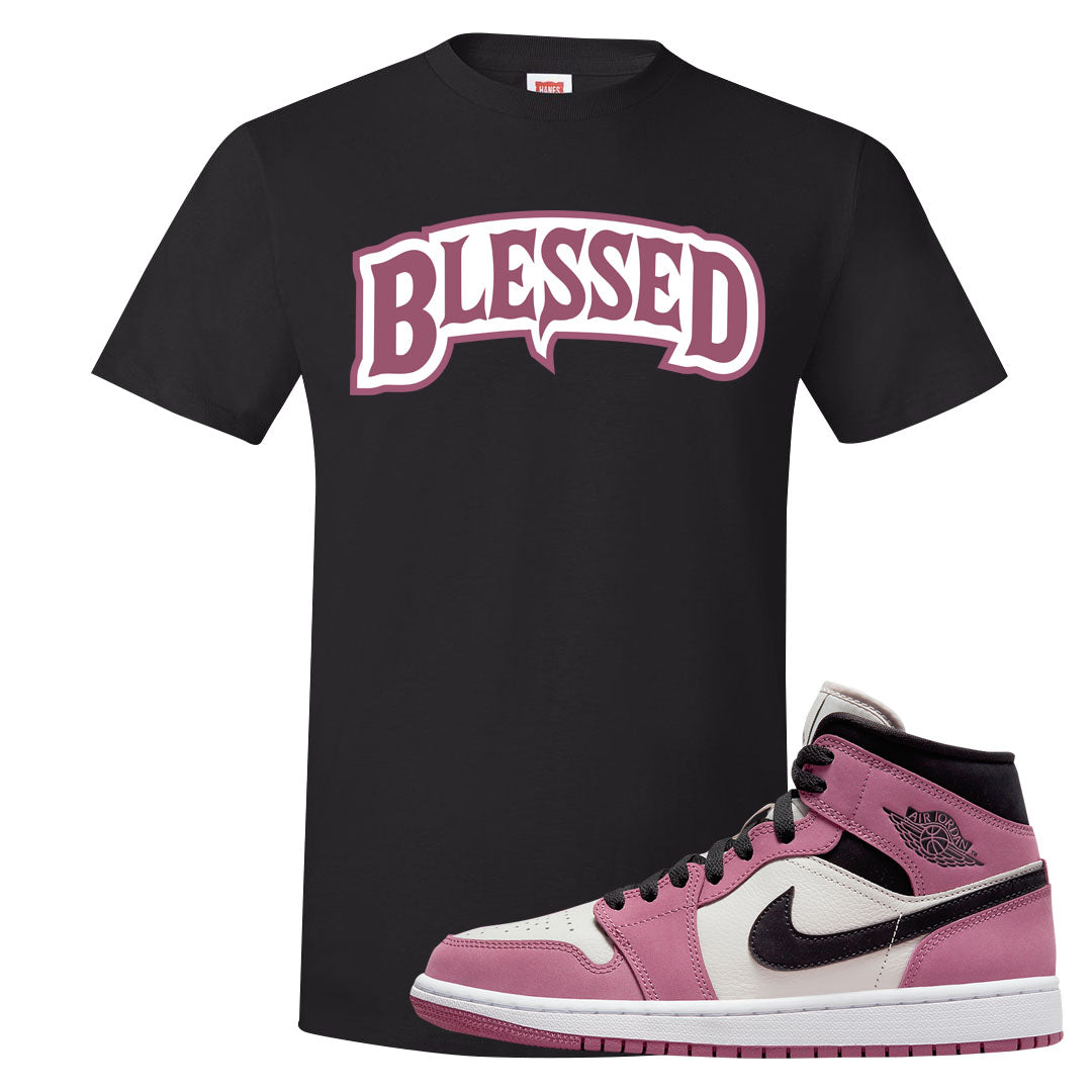 Berry Black White Mid 1s T Shirt | Blessed Arch, Black