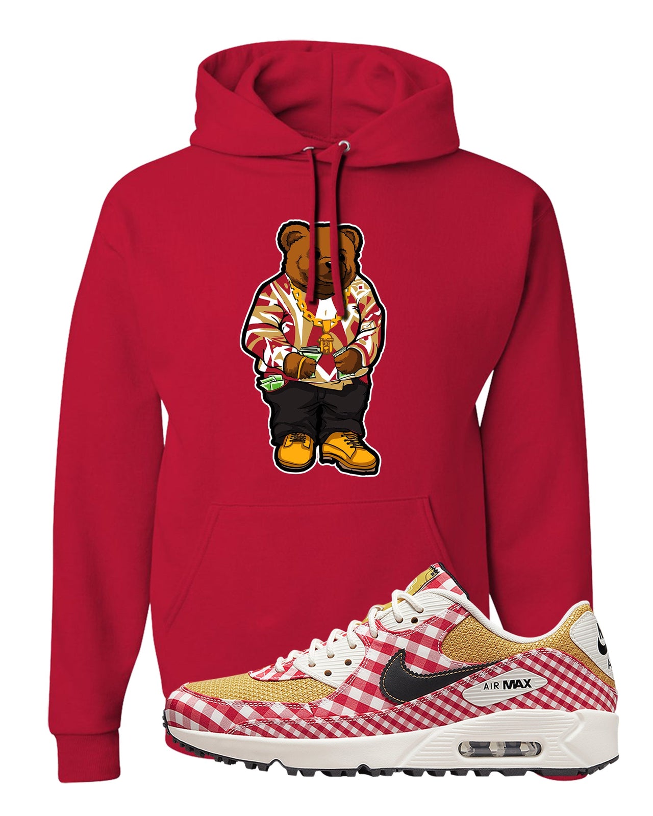 Picnic Golf 90s Hoodie | Sweater Bear, Red