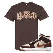 Brown Fleece Mid 1s T Shirt | Blessed Arch, Chocolate