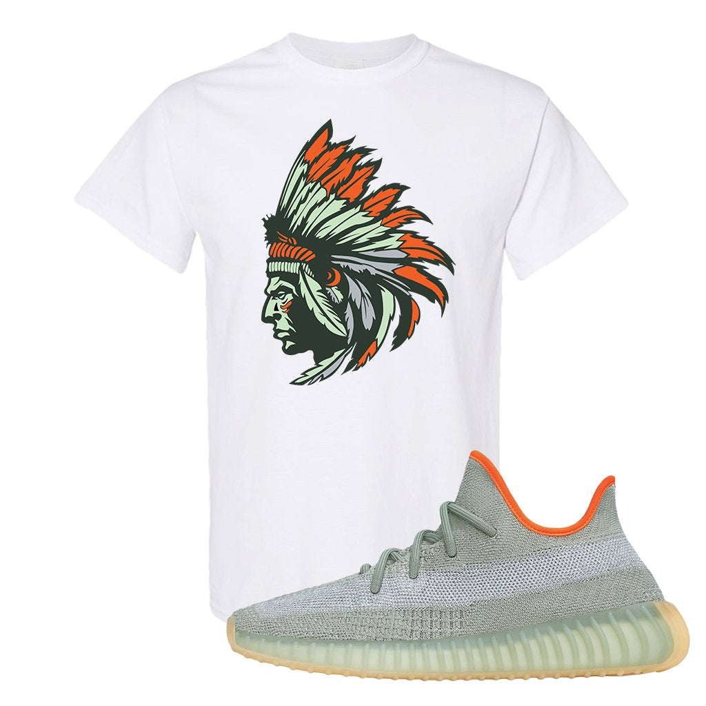 Yeezy 350 V2 Desert Sage Sneaker T Shirt |Indian Chief | White