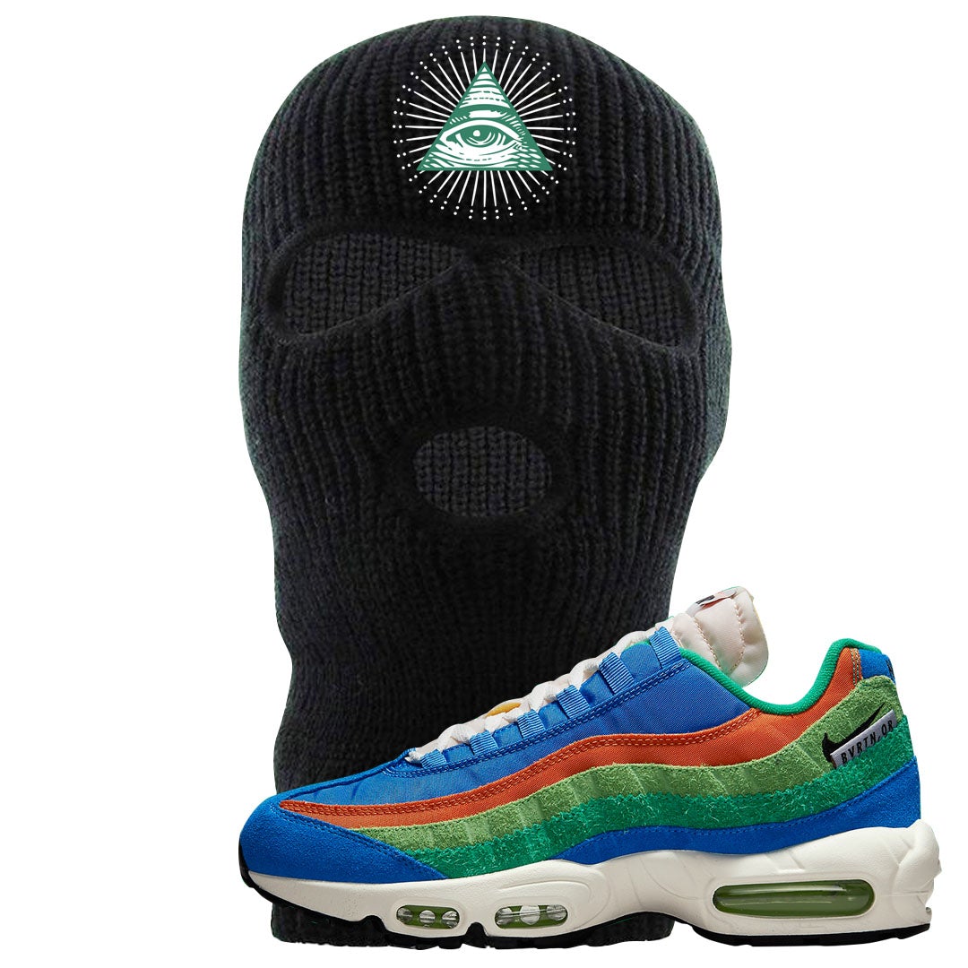 Light Blue Green AMRC 95s Ski Mask | All Seeing Eye, Black