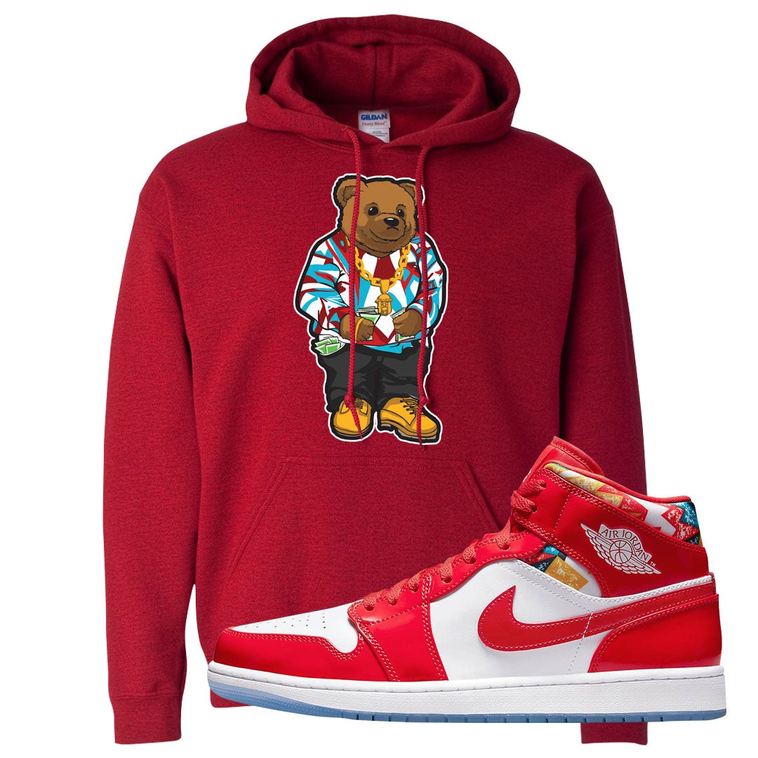 Barcelona Sweater Mid 1s Hoodie | Sweater Bear, Red