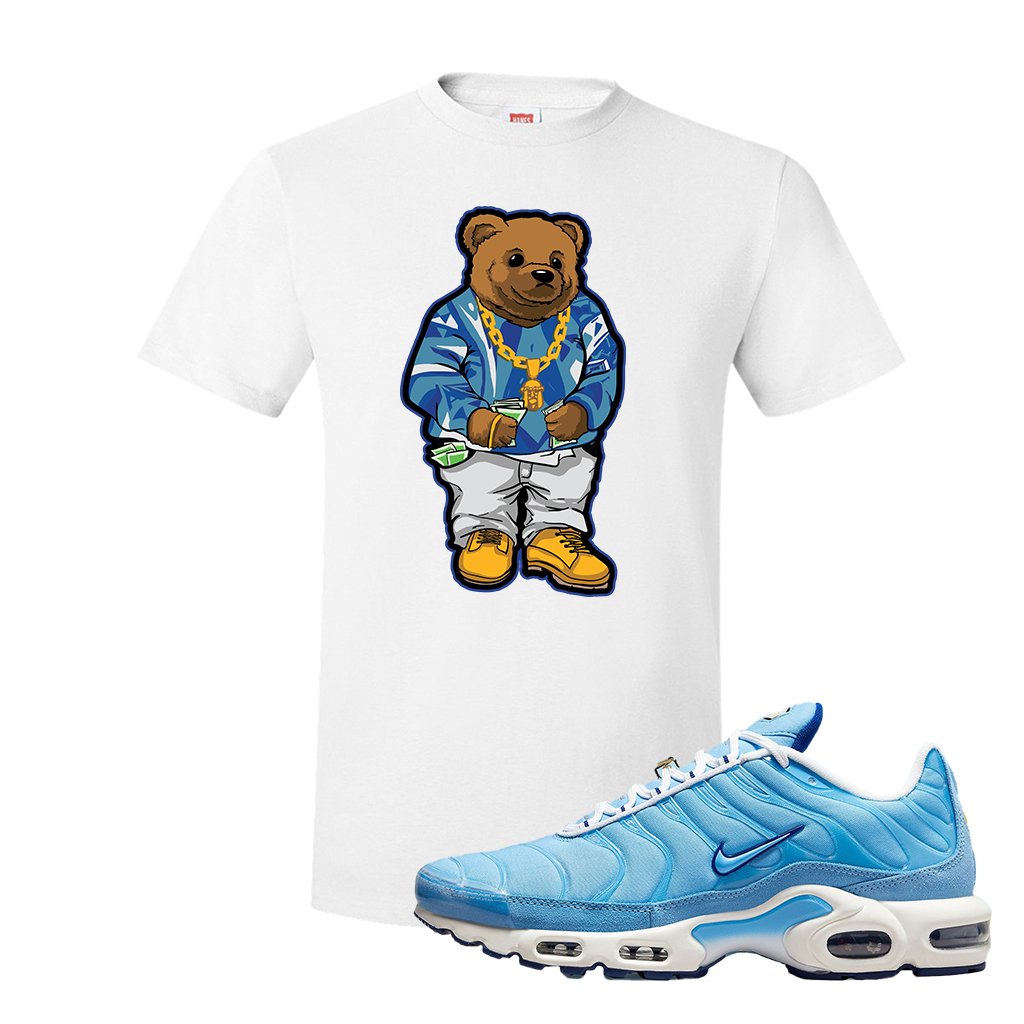 Air Max 1 First Use University Blue T Shirt | Sweater Bear, White
