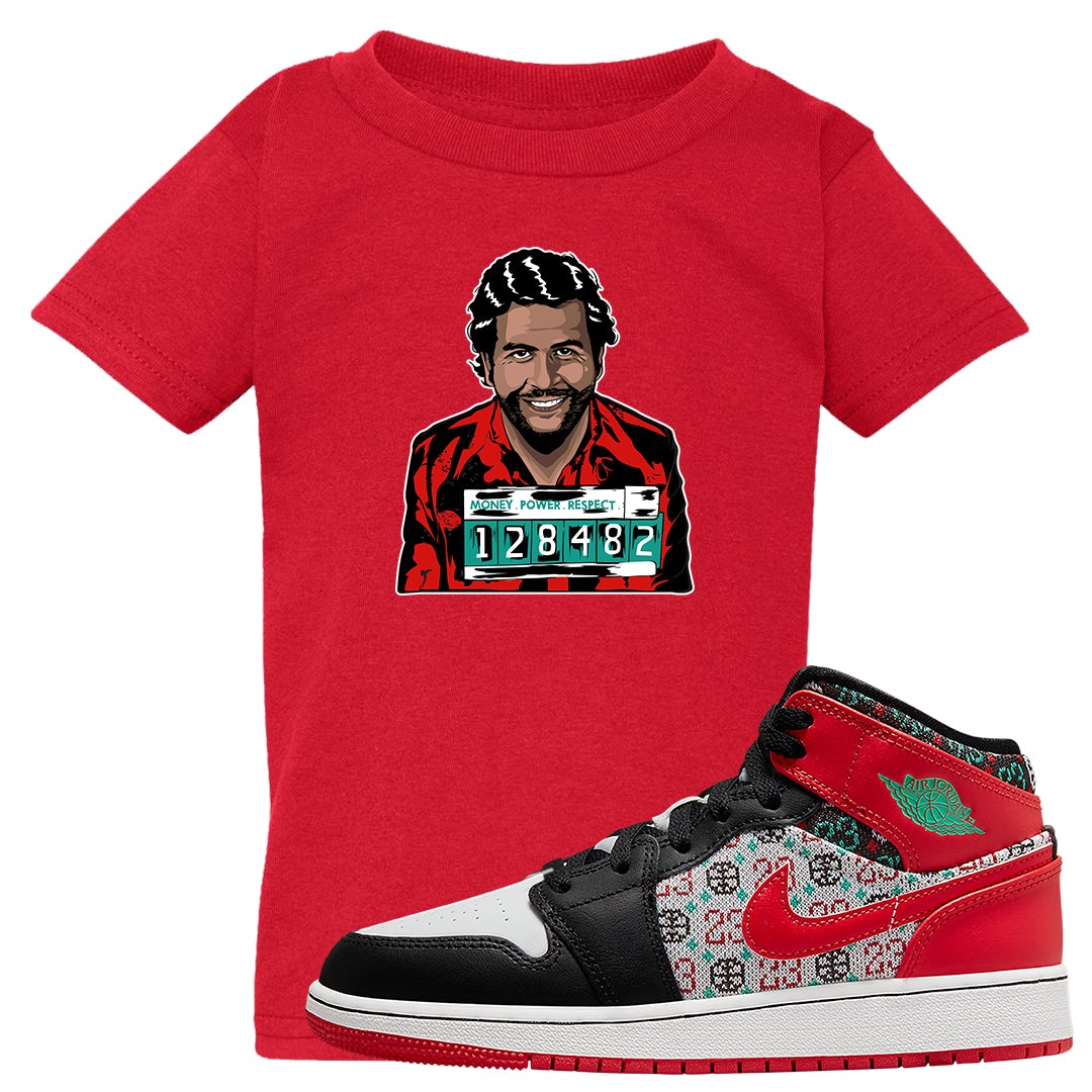 Ugly Sweater GS Mid 1s Kid's T Shirt | Escobar Illustration, Red