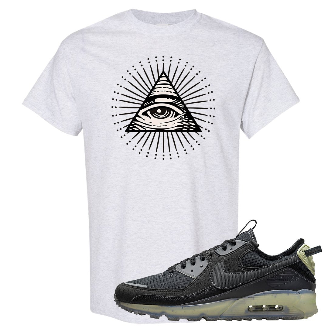 Terrascape Lime Ice 90s T Shirt | All Seeing Eye, Ash