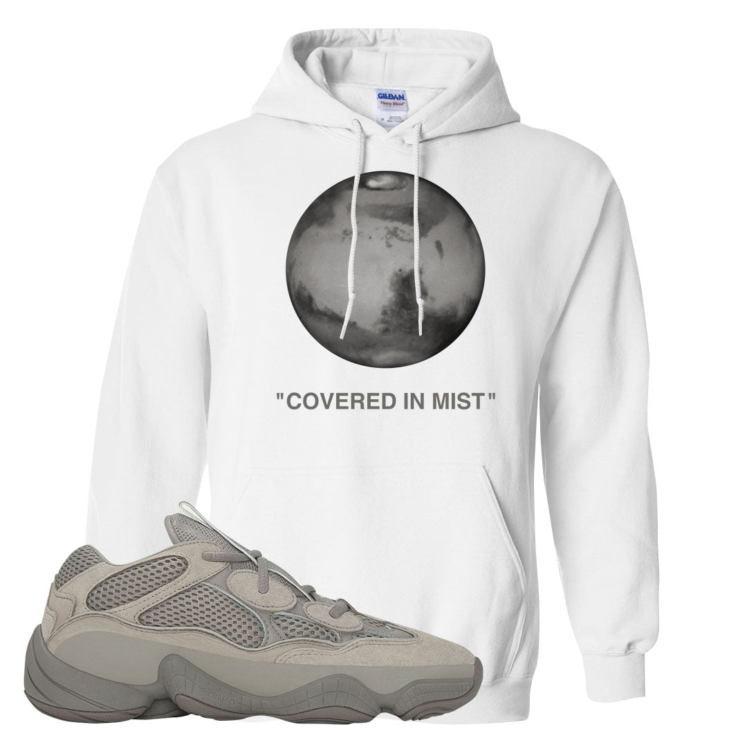 Ash Grey 500s Hoodie | Covered In Mist, White