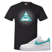 Washed Teal Low 1s T Shirt | All Seeing Eye, Black