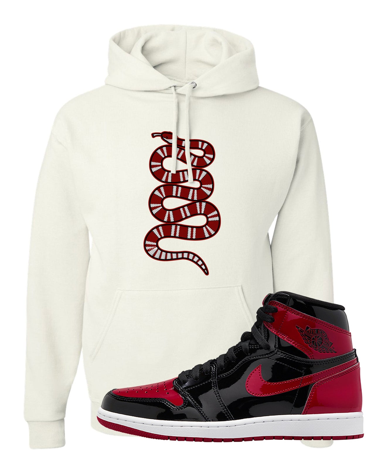 Patent Bred 1s Hoodie | Coiled Snake, White