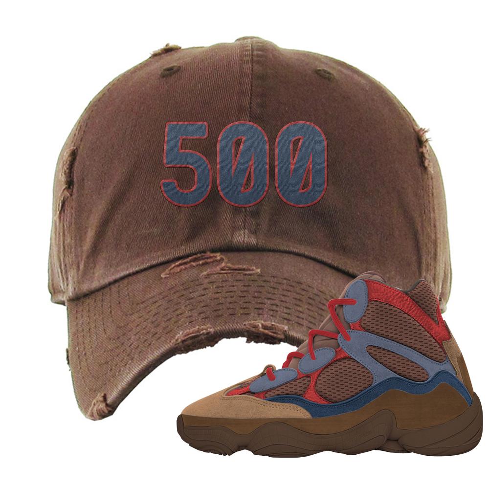Yeezy 500 High Sumac Distressed Dad Hat | 500, Chocolate