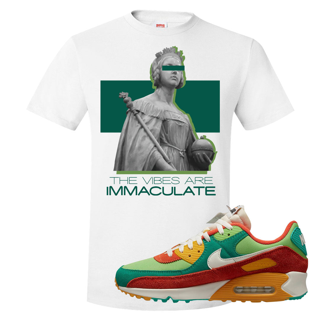 AMRC Green Orange SE 90s T Shirt | The Vibes Are Immaculate, White