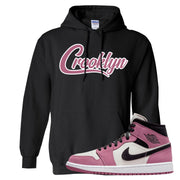 Berry Black White Mid 1s Hoodie | Crooklyn, Black