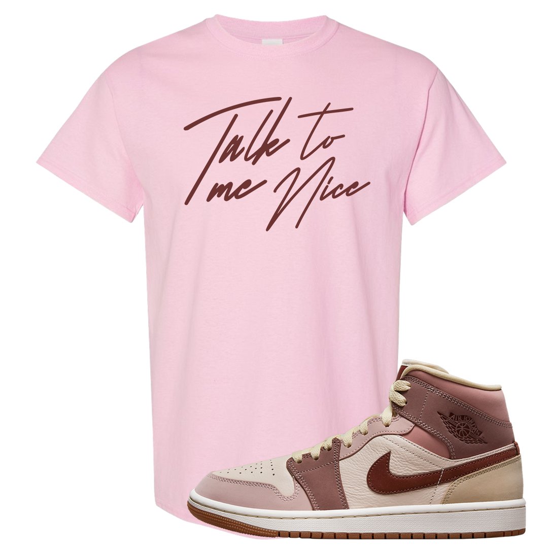 Pink Sand Mauve Mid 1s T Shirt | Talk To Me Nice, Light Pink