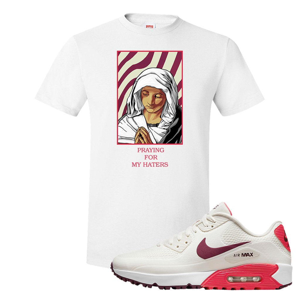 Fusion Red Dark Beetroot Golf 90s T Shirt | God Told Me, White